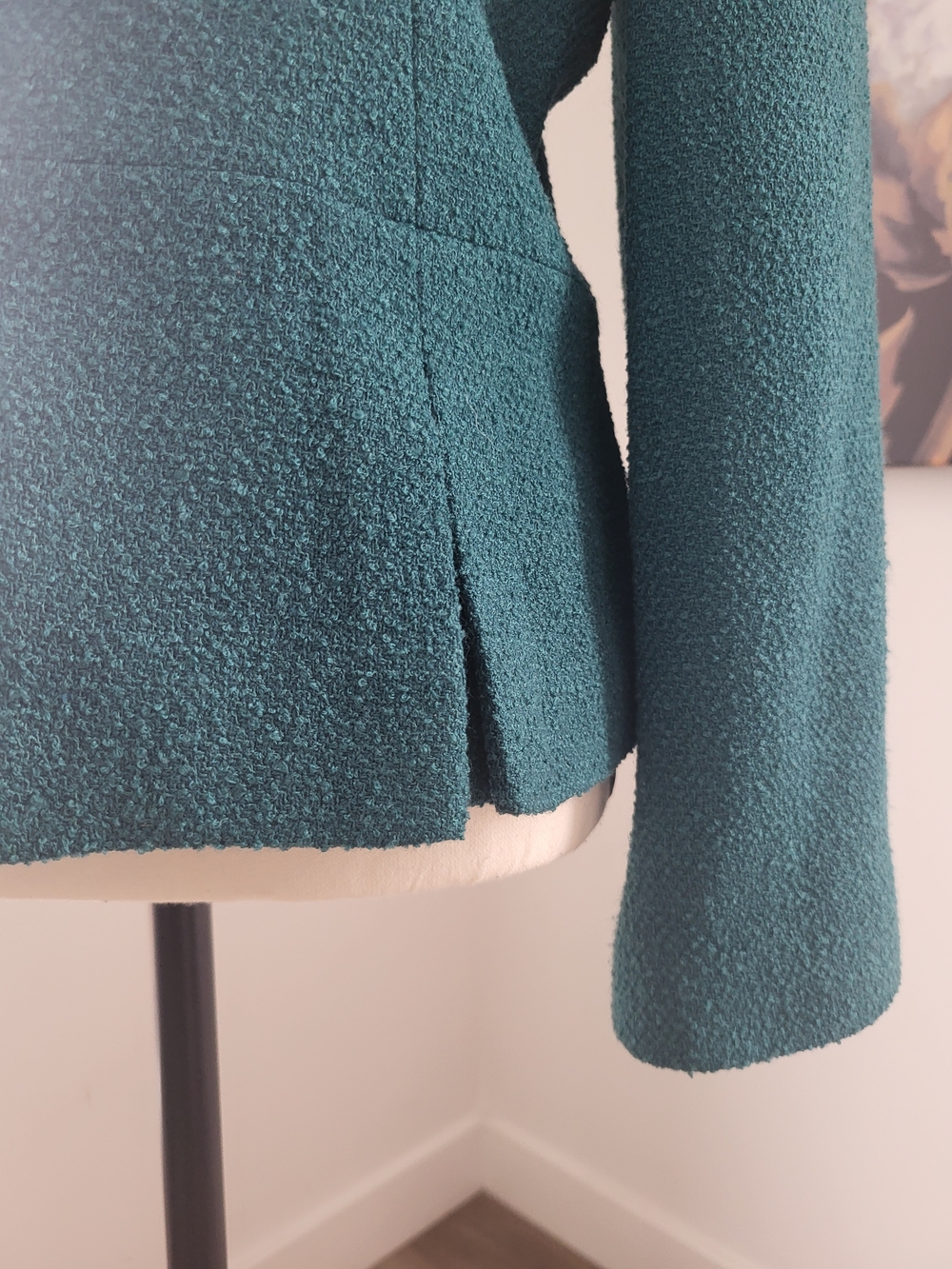 Anne Klein Teal Textured Peplum Jacket - Picture 5 of 15